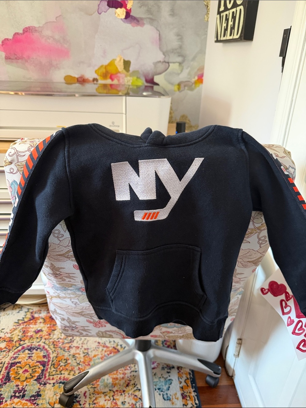 NY Islanders Logo Black Kids Hoodie Sweatshirt